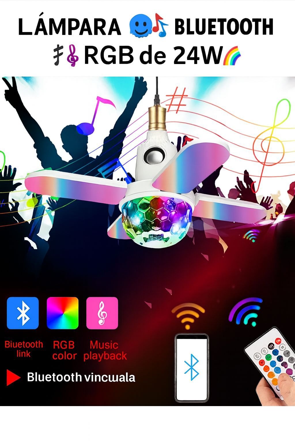 Bombillo  LÁMPARA MUSICAL BLUETOOTH RGB